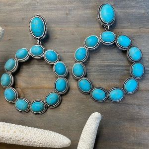 Clip on turquoise earrings